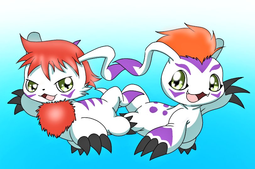 claws digimon digimon_(creature) gomamon gomamon_x-antibody green_eyes orange_hair tail