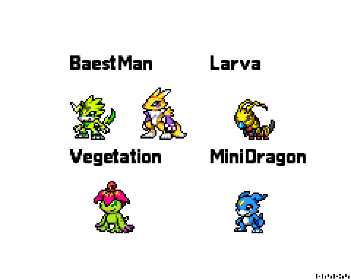 beak digimon digimon_(creature) gloves green_eyes kunemon palmon pulsemon renamon tail v-dramon
