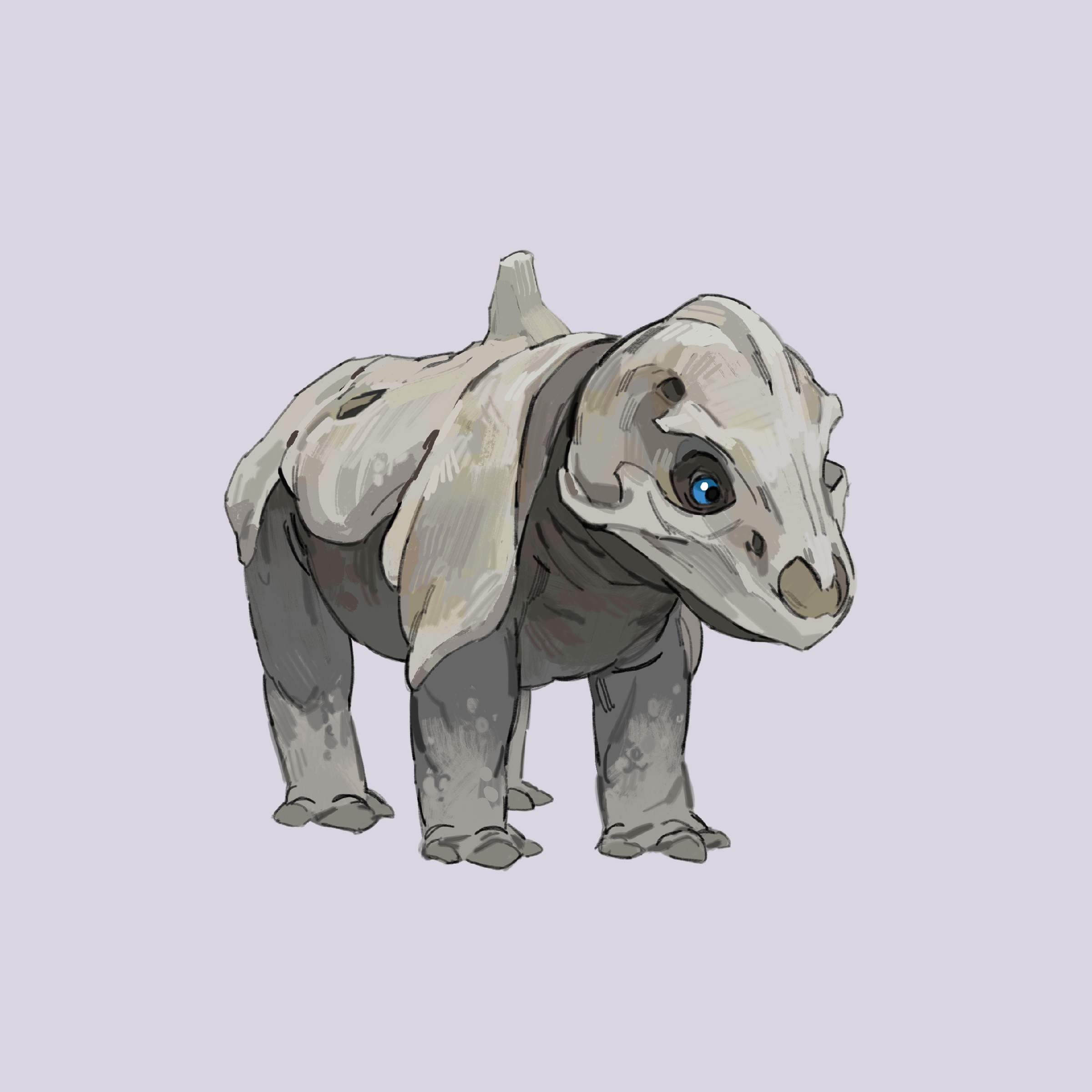absurdres aron blue_eyes full_body game_freak gen_3_pokemon highres looking_at_viewer mannimarcos nintendo no_humans pokemon pokemon_(creature) simple_background