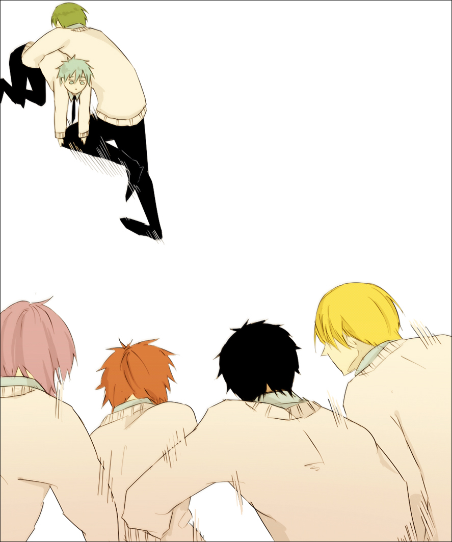 6+boys akashi_seijuurou aomine_daiki black_hair black_necktie black_pants black_shoes blonde_hair blue_eyes blue_hair carrying carrying_person closed_mouth collared_shirt dress_shoes expressionless fleeing full_body green_hair gunzoumi hair_between_eyes jacket kise_ryouta kuroko_no_basuke kuroko_tetsuya leg_up long_sleeves male_focus medium_hair messy_hair midorima_shintarou motion_lines multiple_boys murasakibara_atsushi necktie open_clothes open_jacket orange_hair pants purple_hair school_uniform shirt shoes short_hair speed_lines sweater_jacket upper_body white_background white_jacket white_shirt