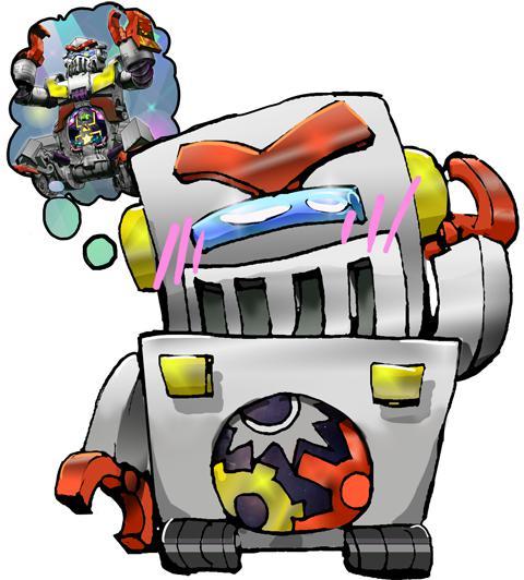 1other blikmon blush digimon digimon_(creature) gears imagining looking_at_viewer other_focus robot simple_background solo white_background