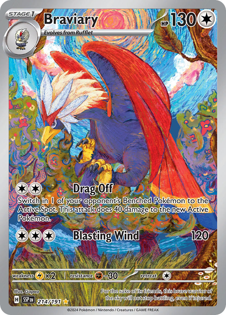 0pao animal_focus artist_name bird blue_sky braviary card_(medium) character_name closed_mouth cloud company_name copyright_name copyright_notice day english_text flying gen_5_pokemon grass leaf nintendo no_humans official_art outdoors painterly pokemon pokemon_(creature) pokemon_card pokemon_focus pokemon_tcg rufflet sky solo third-party_source trading_card tree