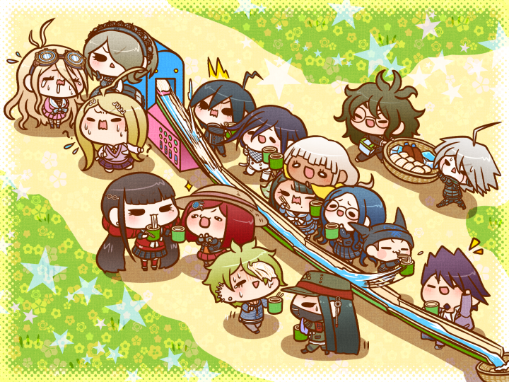 6+boys 6+girls ? absurdly_long_hair ahoge akamatsu_kaede alternate_headwear amami_rantaro antenna_hair arm_belt armband badge barbed_wire barefoot basket bead_bracelet beads belt belt_buckle black_choker black_dress black_eyes black_footwear black_gloves black_hair black_hat black_jacket black_mask black_pants black_pantyhose black_sailor_collar black_scarf black_skirt blazer blonde_hair blue-tinted_eyewear blue_bow blue_bowtie blue_gemstone blue_hair blue_serafuku blue_shirt blue_skirt blunt_bangs blunt_ends blush_stickers bob_cut boots border bottle bow bowtie bracelet breasts brown-framed_eyewear brown_hair brown_jacket brown_pants brown_suit buckle buttons carrying chabashira_tenko checkered_clothes checkered_scarf chibi chin_rest choker chopsticks closed_mouth coat coat_partially_removed collared_jacket collared_shirt commentary_request covered_mouth crying cup_ramen danganronpa_(series) danganronpa_v3:_killing_harmony dark-skinned_female dark_skin day determined double-breasted dress drooling ear_piercing earrings eating everyone excited eyelashes facial_hair fake_horns fist_pump floral_print flying_sweatdrops food formal_clothes fortissimo frilled_dress frilled_skirt frills gakuran gem gem_hair_ornament glasses gloves goatee goggles goggles_on_head gokuhara_gonta grass green_bow green_hair green_hat green_jacket green_pants grey_footwear grey_hair grey_hairband grey_jacket grey_pants hair_between_eyes hair_bow hair_ornament hair_over_one_eye hair_scrunchie hairband hairclip handkerchief hands_on_own_chin happy harukawa_maki hat head_on_head head_rest high_collar holding holding_chopsticks holding_food holding_handkerchief horned_headwear horns hoshi_ryoma infinity_symbol bug_cage iruma_miu jacket jewelry k1-b0 kneehighs kneeling lace-trimmed_hairband lace_trim large_breasts layered_sleeves leather leather_jacket lecturing light_blush long_dress long_hair long_sleeves low_twintails machinery mask medium_hair medium_skirt messy_hair midriff miniskirt mole mole_under_eye mole_under_mouth momota_kaito motion_lines mouth_mask multicolored_buttons multiple_belts multiple_boys multiple_girls multiple_piercings musical_note musical_note_hair_ornament musical_note_print napkin necktie nervous_smile nervous_sweating notice_lines oma_kokichi one_eye_closed open_belt open_clothes open_jacket open_mouth orange_bow orange_bowtie orange_necktie orange_vest outdoors outside_border pain pale_skin pants pantyhose path peaked_cap pendant piercing pink_serafuku pink_skirt pinstripe_jacket pinstripe_pants pinstripe_pattern plaid_clothes plaid_skirt pleated_skirt pocket pointing pointing_up purple_coat purple_hair purple_hairband purple_necktie purple_vest raincoat red_armband red_hair red_scrunchie red_shirt red_skirt red_thighhighs road round_eyewear saihara_shuichi sailor_collar scarf school_uniform scrunchie serafuku shadow shinguji_korekiyo shirogane_tsumugi shirt short_hair sidelocks sitting skirt skirt_set sleeveless sleeveless_dress slippers smile socks solid_oval_eyes space_print sparkle sparkling_eyes speed_lines spider_web_print spiked_hair standing star_(symbol) star_symbol_background starry_sky_print straight_hair straw_hat striped_clothes striped_shirt stud_earrings suit surprised sweat sweatdrop tearing_up thick_eyebrows thigh_belt thigh_strap thighhighs tinted_eyewear tojo_kirumi triangle_mouth twintails two-sided_coat two-sided_fabric two-tone_scarf unmoving_pattern v-shaped_eyebrows very_long_hair vest water water_drop wavy_mouth white_belt white_border white_bow white_bowtie white_eyes white_hair white_pants white_sailor_collar white_scarf white_shirt white_socks white_undershirt wide_sleeves yellow_hat yellow_raincoat yonaga_angie yumaru_(marumarumaru) yumeno_himiko zettai_ryouiki zipper zipper_pull_tab