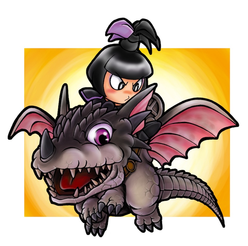 1girl belvera chibi dragon elias_(rebirth_of_mothra) garu-garu monster mothra_(series) rebirth_of_mothra toho wings yukikaze_(7100975)