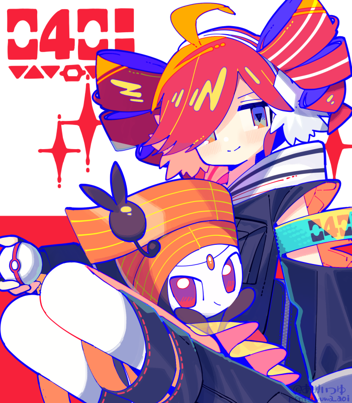 aoi_tsuyu drill_hair gen_5_pokemon kasane_teto legendary_pokemon meloetta meloetta_(pirouette) mythical_pokemon nintendo poke_ball pokemon premier_ball project_voltage rival_teto_(project_voltage) twin_drills utau vocaloid