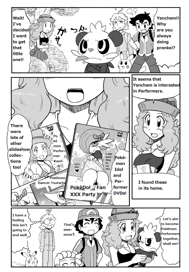 Bonnie with multiple Pokemon and trainers in a chaotic orgy