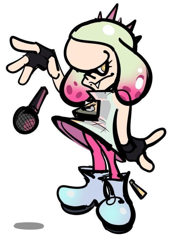 +_+ 1girl black_gloves boots crown domino_mask dress female_focus fingerless_gloves full_body gloves inkling_player_character mask mole mole_under_mouth nintendo pantyhose pearl_(splatoon) pink_pantyhose short_hair simple_background sleeveless smile solo splatoon_(series) teeth tentacle_hair watatanza white_background white_hair zipper zipper_pull_tab