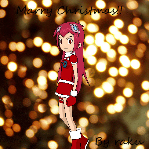 1girl christmas digimon female_focus kizuna_(digimon) looking_at_viewer lowres smile solo