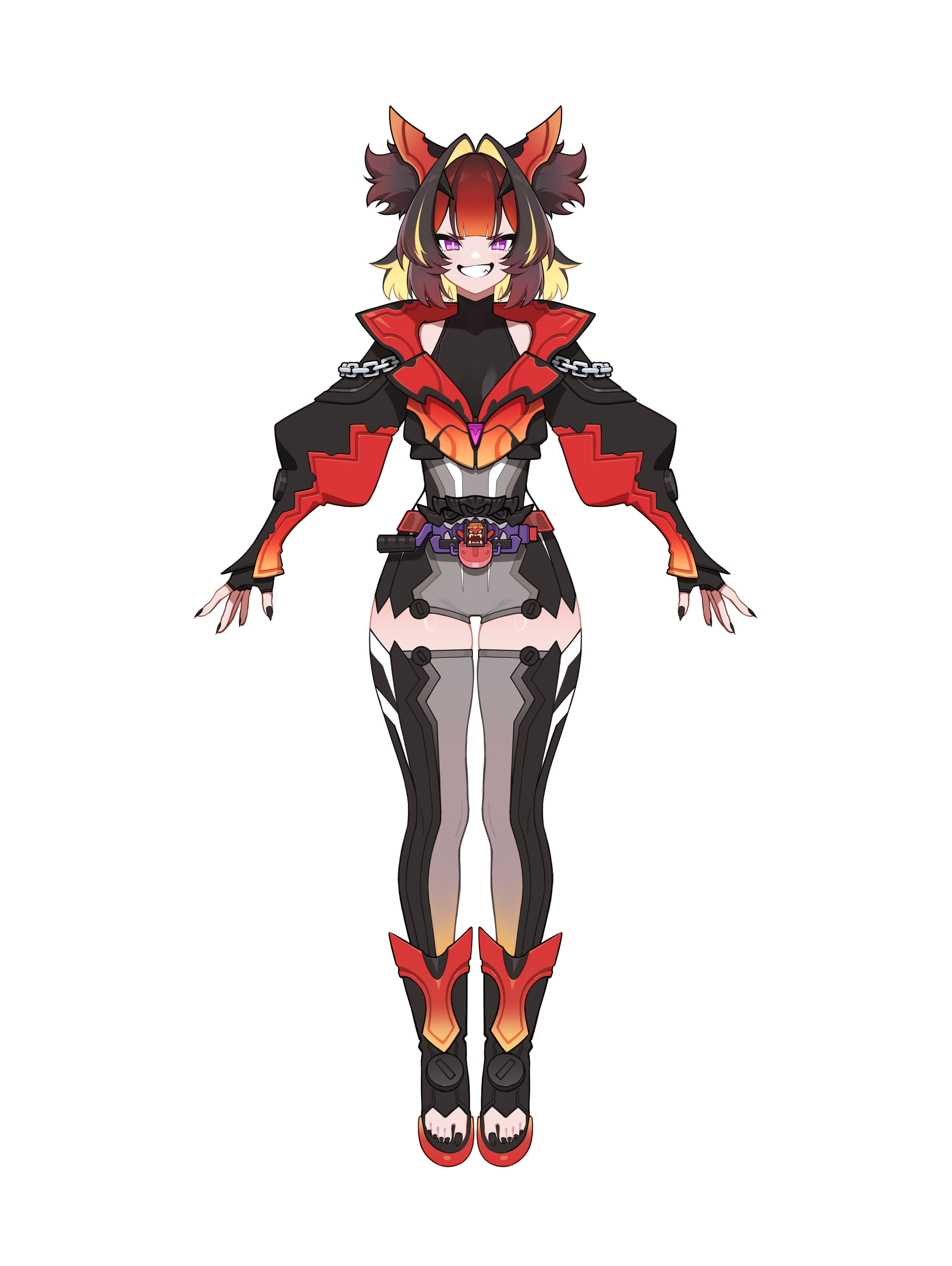 absurdres black_nails bodysuit boots fingernails goz-zz highres jacket kamen_rider kamen_rider_bitter_gavv kamen_rider_bitter_gavv_(sparkingummy_form) kamen_rider_gavv_(series) nail_polish open-toe_boots sharp_fingernails smirk toenail_polish toenails