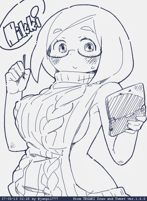 1girl 2013 aran_sweater backless_dress backless_outfit bare_back bare_shoulders blush bob_cut breasts cable_knit character_name dated dress glasses handheld_game_console hands_up high_collar holding holding_handheld_game_console holding_stylus janpii large_breasts looking_at_viewer meme_attire monochrome naked_sweater nikki_(swapnote) nintendo nintendo_3ds semi-rimless_eyewear short_hair sideboob smile solo stylus swapnote sweater sweater_dress tegaki_draw_and_tweet turtleneck turtleneck_sweater upper_body virgin_killer_sweater