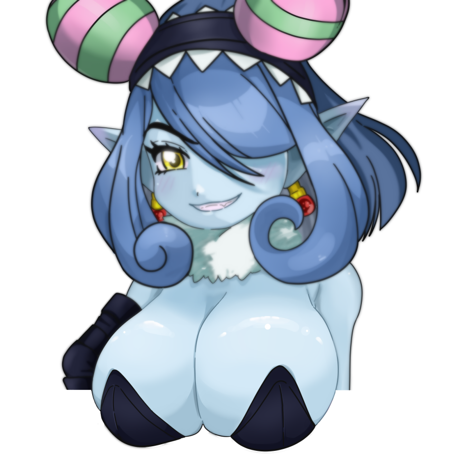 appmon chameleon digimon digimon_universe:_appli_monsters dress long_hair mienumon one_eye_covered puppet tiara