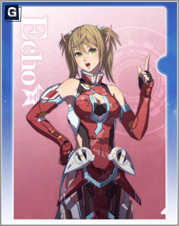 1girl blonde_hair character_name echo_(ehchoy) echo_(pso2) elf female_focus fingerless_gloves gloves green_eyes hair_between_eyes hunter index_finger_raised light_brown_hair lowres newman phantasy_star phantasy_star_online_2 pointy_ears solo