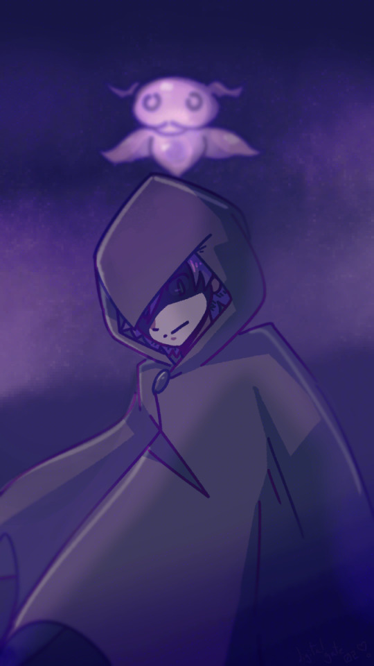 1boy bigukkomon digimon digimon_(creature) floating hood looking_at_viewer owada_rui serious