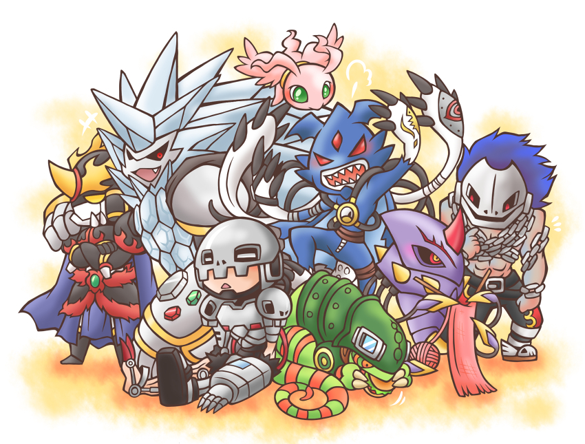andromon armor blastmon chamelemon chrysalimon deathmeramon digimon digimon_(creature) fangs marinangemon marindevimon red_eyes tactimon yellow_eyes