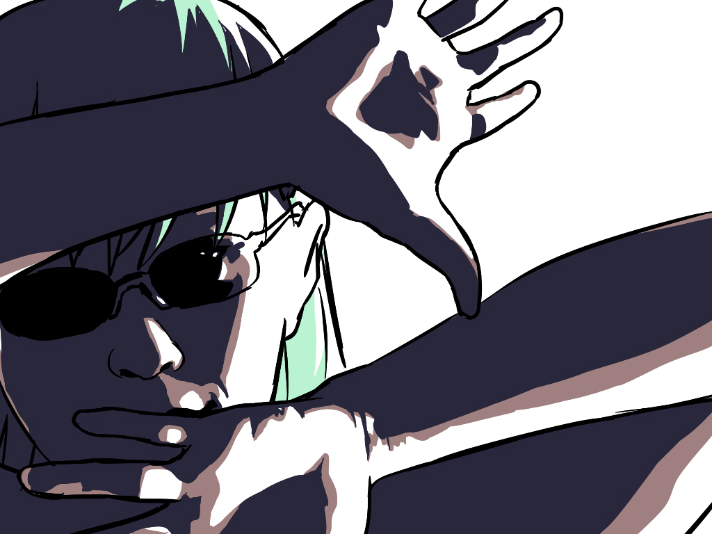 arms_up backlighting blew_andwhite character_request copyright_request daisuke_(beatmania) kantai_collection lips looking_at_viewer nose open_hands realistic shading_eyes simple_background solo sunglasses upper_body white_background