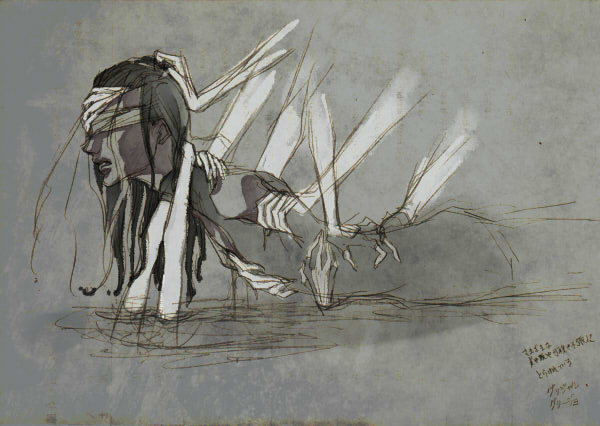 7_veil bandages bleach dark_skin hug tousen_kaname