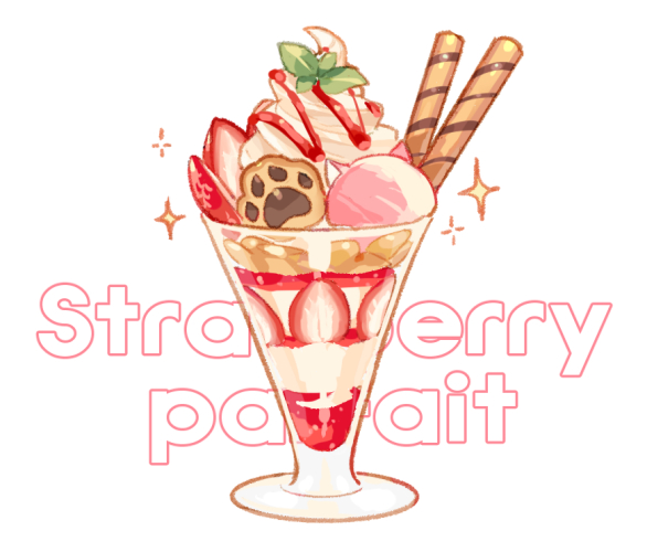 commentary_request food food_focus food_name fruit no_humans original parfait parfait_glass simple_background sparkle strawberry suzaku_(zaku6584) white_background