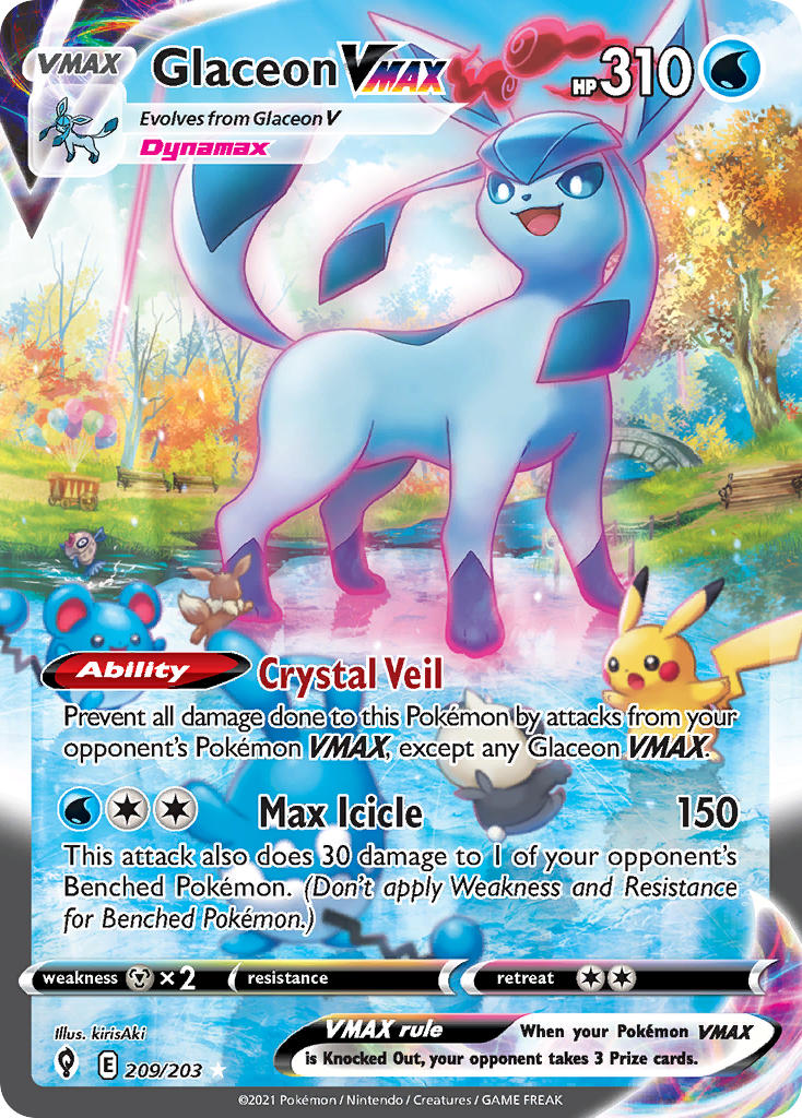 :o animal animal_focus artist_name autumn_leaves azumarill bench blue_sclera blue_sky bridge card_(medium) character_name cloud colored_sclera company_name copyright_name copyright_notice day dot_nose eevee english_text feebas frozen_lake gen_1_pokemon gen_2_pokemon gen_3_pokemon gen_4_pokemon gen_6_pokemon glaceon grass ice kirisaki_(gin16k) leaf marill nintendo no_humans official_art open_mouth outdoors oversized_animal pancham park_bench pikachu pillar_of_light pokemon pokemon_(creature) pokemon_card pokemon_focus pokemon_tcg red_clouds sky smile third-party_source trading_card tree water white_eyes wooden_bench