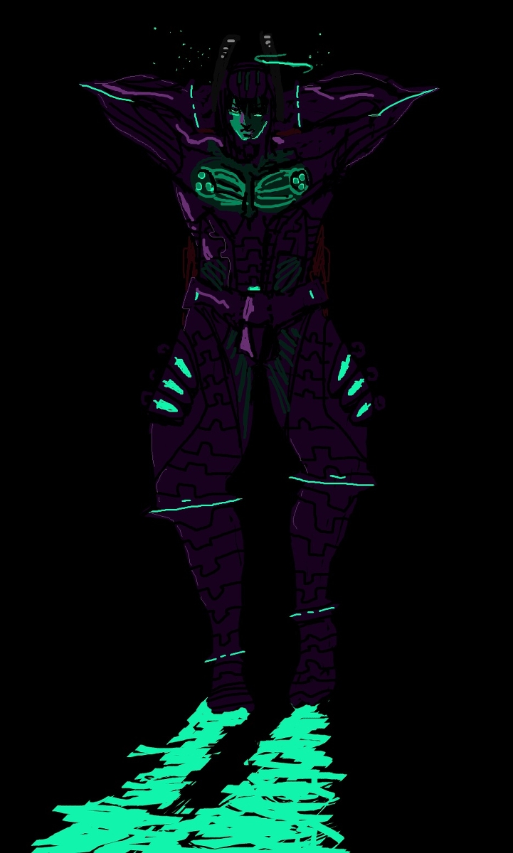 armor cyborg highres max_anarchy neon ninja pixiv_sample reflection resized sega shironegi017 zero_(max_anarchy)