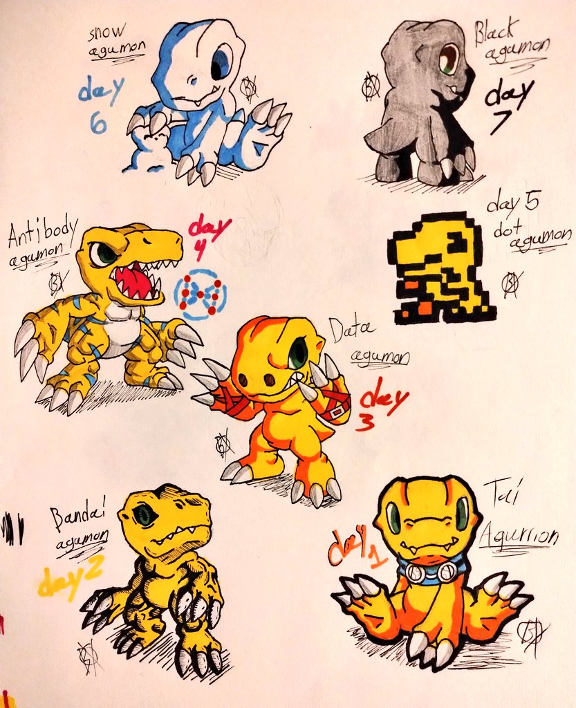 agumon_(black) agumon_(digimon_savers) agumon_x-antibody angry belt claws digimon digimon_(creature) goggles goggles_around_neck green_eyes sharp_teeth teeth x-antibody yukiagumon