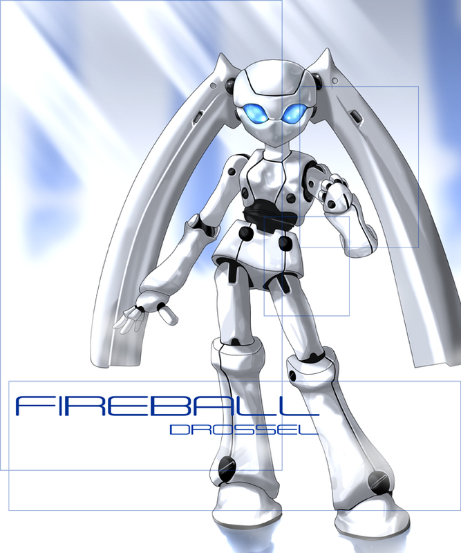1girl bom! character_name copyright_name disney drossel_von_flugel fireball_(series) humanoid_robot joints looking_at_viewer mechanical_hair no_mouth robot robot_girl robot_joints solo twintails