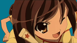 00s animated animated_gif anime_screenshot brown_hair lowres meme neta short_hair suzumiya_haruhi suzumiya_haruhi_no_yuuutsu