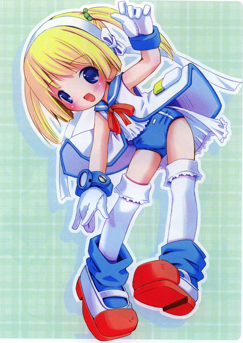 1girl blush bow female_focus gloves highres pop solo thighhighs
