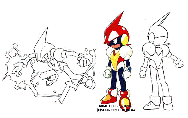 concept_art official_art pulseman pulseman_(character) reference_sheet simple_background sugimori_ken tagme