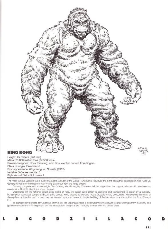 ape arthur_adams crossover giant giant_monster godzilla_(series) gorilla kaiju king_kong king_kong_(series) king_kong_vs._godzilla monochrome monster muscular muscular_male text_focus toho