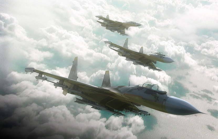 3d ace_combat ace_combat_04 aircraft airplane cloud fighter_jet flying johanes_rome military military_vehicle missile no_humans ocean su-37 vehicle_focus yellow_13