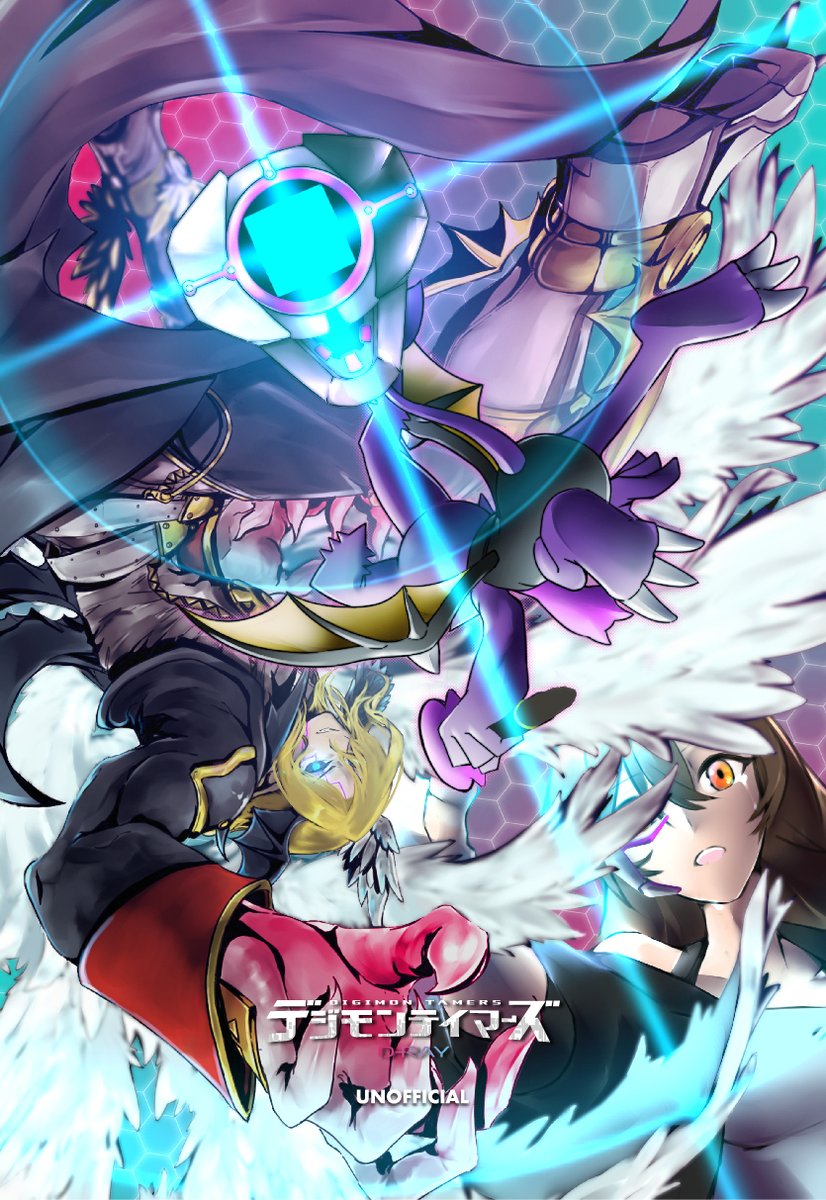 ai_(digimon) blonde_hair crying digimon digimon_(creature) highres looking_at_another lucemon_falldown_mode petitmamon wings