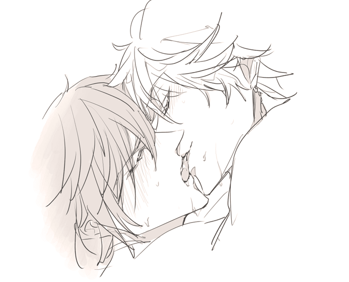 004s_4 2boys blush french_kiss genshin_impact greyscale image_sample kiss monochrome multiple_boys pixiv pixiv_sample tartaglia_(genshin_impact) white_background yaoi zhongli_(genshin_impact)