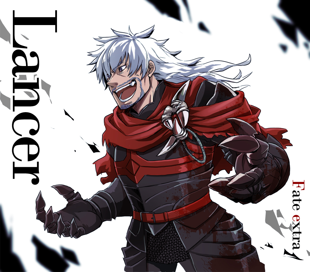 10s 1boy armor bad_id bad_pixiv_id beard character_name copyright_name facial_hair fate/extra fate_(series) hachi_(gaoo) long_hair male_focus mustache solo vlad_iii_(fate/extra) white_hair