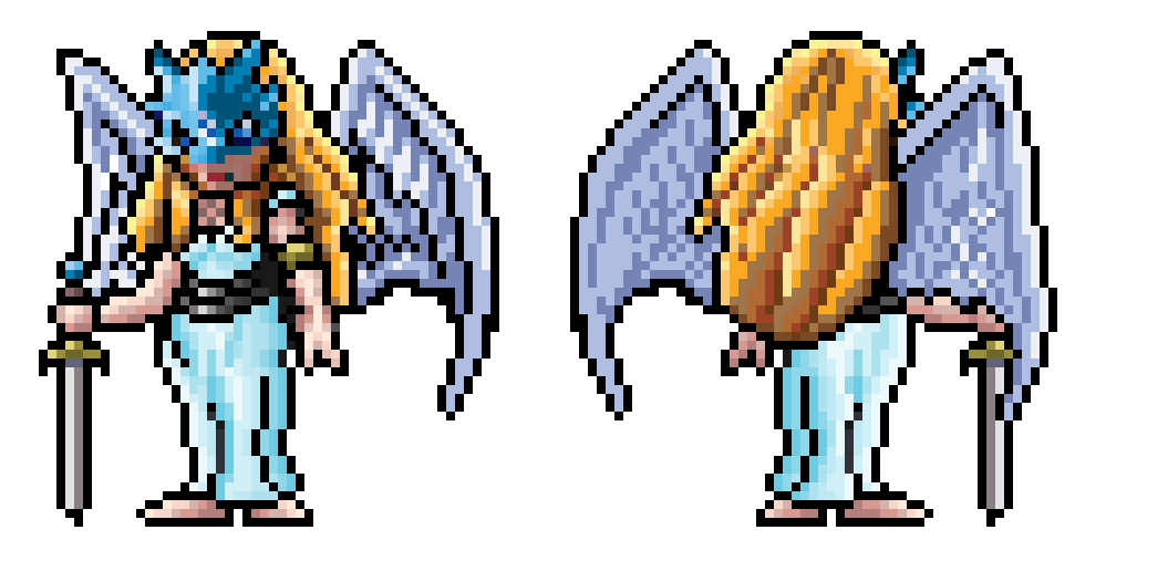 1girl belt blonde_hair digimon digimon_xros_wars female_focus goddess_(digimon_xros_wars) mask solo sword weapon wings