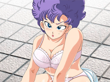 1boy 1girl animated animated_gif blue_eyes bra breasts censored cleavage cum dark-skinned_male dark_skin dragon_ball ejaculation handjob hetero large_breasts looking_at_viewer lowres lying mole nam_(dragon_ball) panties penis pubic_hair purple_hair ranfan sitting sitting_on_face sitting_on_person smile trinitron_cg turban underwear