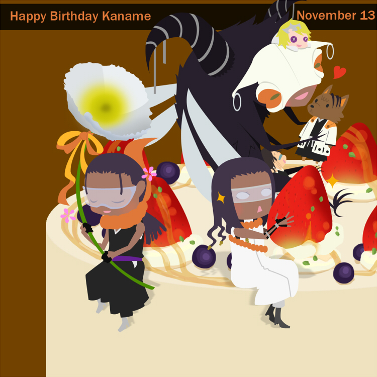 arrancar black_hair bleach blind braid chain dark_skin male_focus mask monster multiple_persona nanabi time_paradox tousen_kaname wonderweiss_margela