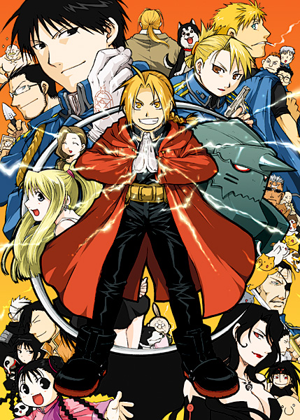00s 6+boys 6+girls alex_louis_armstrong alphonse_elric animal black_hayate boots cat den_(fma) dog edward_elric envy_(fma) everyone folded_ponytail fu_(fma) fullmetal_alchemist gloves gluttony_(fma) greed_(fma) heymans_breda homunculus jean_havoc kain_fuery kirou_ran lan_fan lieutenant_yoki ling_yao lust_(fma) maes_hughes may_chang minoa multiple_boys multiple_girls panda pinako pinako_rockbell pride_(fma) riza_hawkeye roy_mustang scar_(fma) spoilers trisha_elric van_hohenheim vato_falman winry_rockbell xiao-mei