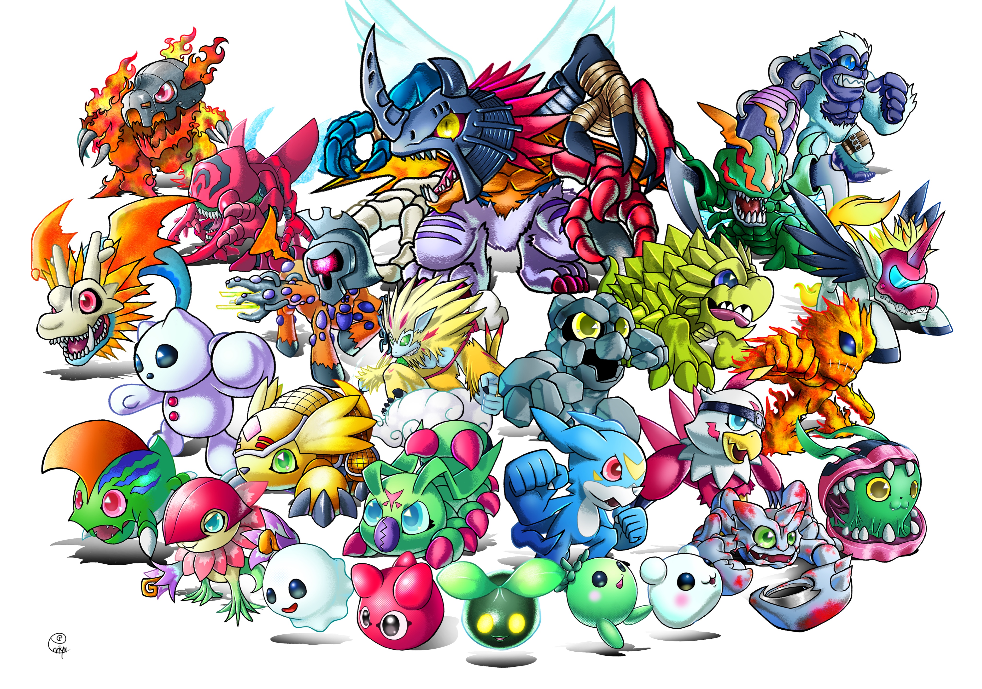 absurdres airdramon armadimon betamon bird centalmon chimairamon digimon dragon flarelizamon floramon ganimon gorimon gottsumon hanumon hawkmon highres kuwagamon leaf mask meramon nyokimon pipimon plant poyomon punimon shakomon snimon snowman tortamon unimon v-mon wings wormmon yukidarumon yukimibotamon