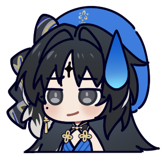 1girl beret black_bow black_eyes blue_hat bow chinese_commentary closed_mouth commentary_request hair_bow hat kohane_kun large_variant_set long_hair lowres mole mole_under_eye parted_bangs portrait simple_background smile solo sweatdrop tacet_mark_(wuthering_waves) variant_set white_background wuthering_waves yangyang_(wuthering_waves)