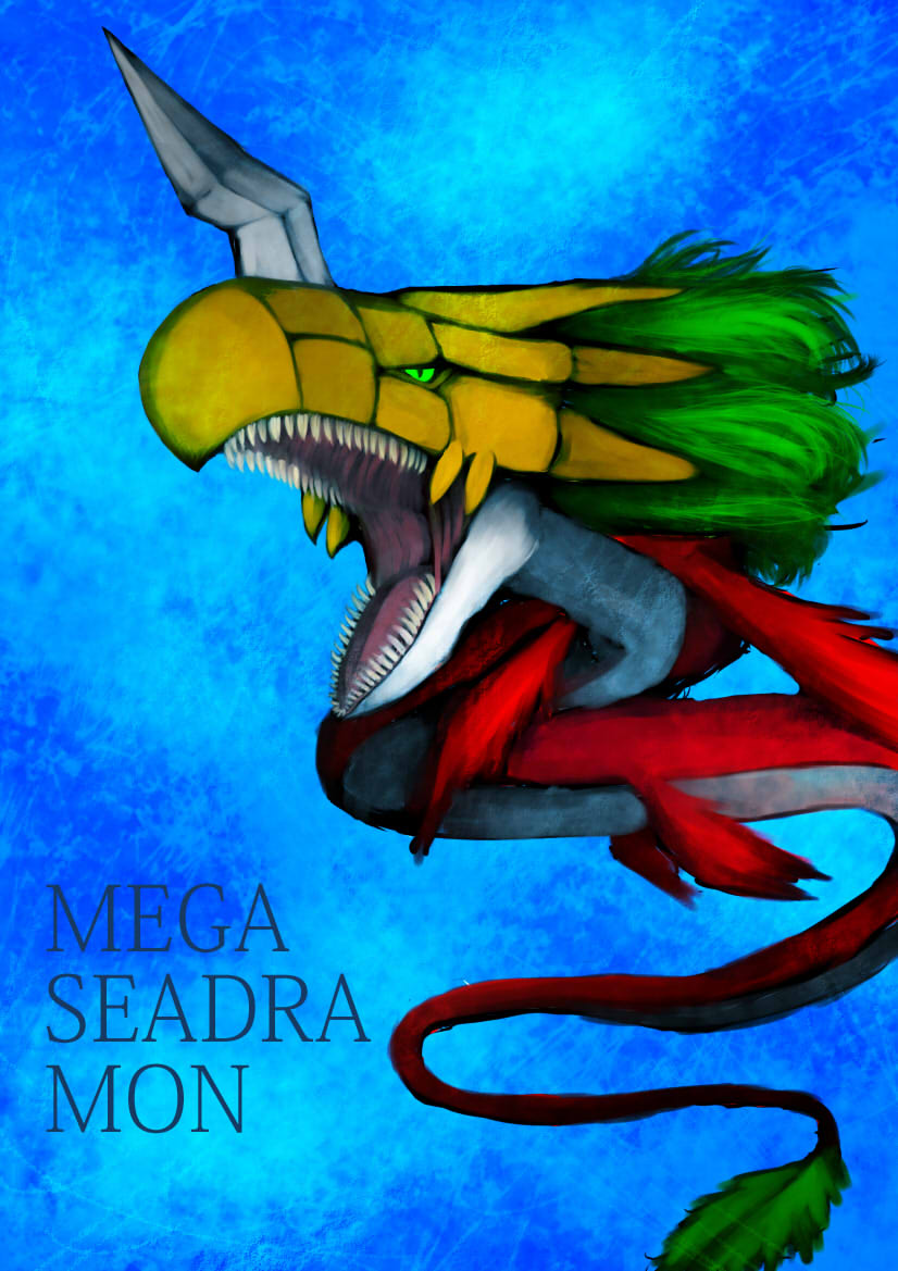 digimon digimon_(creature) dragon megaseadramon no_humans open_mouth sharp_teeth solo teeth
