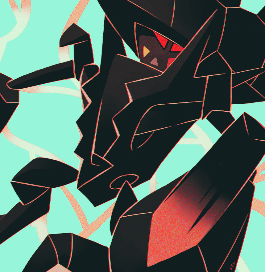blue_background commentary creature english_commentary gen_7_pokemon legendary_pokemon necrozma necrozma_(normal) nintendo no_humans pokemon pokemon_(creature) salanchu simple_background solo upper_body