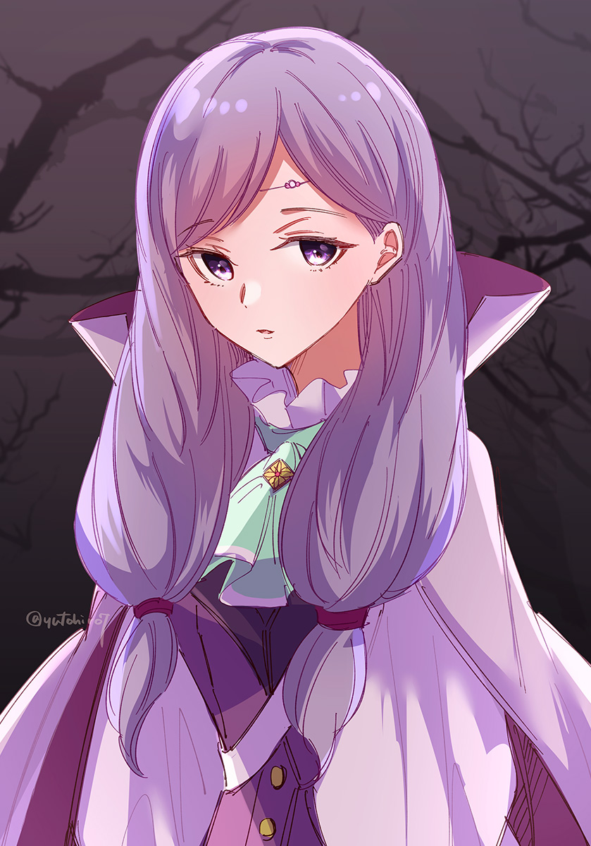 1girl aqua_ascot commentary fire_emblem fire_emblem:_path_of_radiance fire_emblem:_radiant_dawn fire_emblem_heroes halloween halloween_costume highres ilyana_(fire_emblem) ilyana_(halloween)_(fire_emblem) nintendo solo swept_bangs twintails vampire_costume yutohiroya