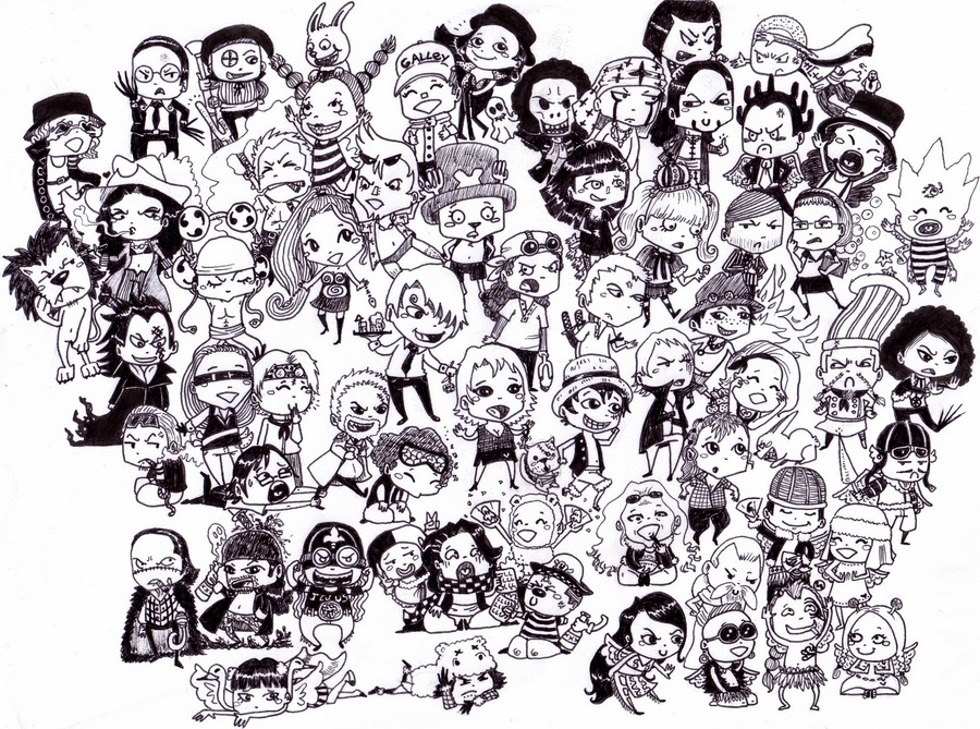 aisa_(one_piece) alvida_(one_piece) bellemere bird bon_clay brook_(one_piece) buggy_the_clown cabaji captain_kuro chaka_(one_piece) chibi chimney_(one_piece) conis_(one_piece) crocodile_(one_piece) das_bones domino dr._kureha enel everyone franky_(one_piece) gan_fall glasses hattori_(one_piece) helmeppo iceburg jango_(one_piece) jesus_burgess kaku_(one_piece) kalifa_(one_piece) kamakiri_(one_piece) koby_(one_piece) kuzan_(aokiji) lafitte laki_(one_piece) lion marshall_d._teach mohawk mohji monkey_d._dragon monkey_d._garp monkey_d._luffy monochrome multiple_boys multiple_girls nami_(one_piece) nefertari_cobra nefertari_vivi nico_robin nico_robin_(thriller_bark) nojiko one_piece paulie pell perona pigeon portgas_d._ace rabbit red-leg_zeff reindeer risky_brothers rob_lucci roronoa_zoro sanji_(one_piece) shanks_(one_piece) smoker_(one_piece) soozan squirrel tashigi tony_tony_chopper usopp van_augur wapol wiper