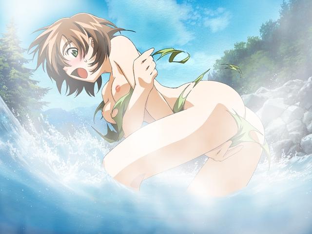 1girl chitose_midori green_green katakura_shinji onsen outdoors water