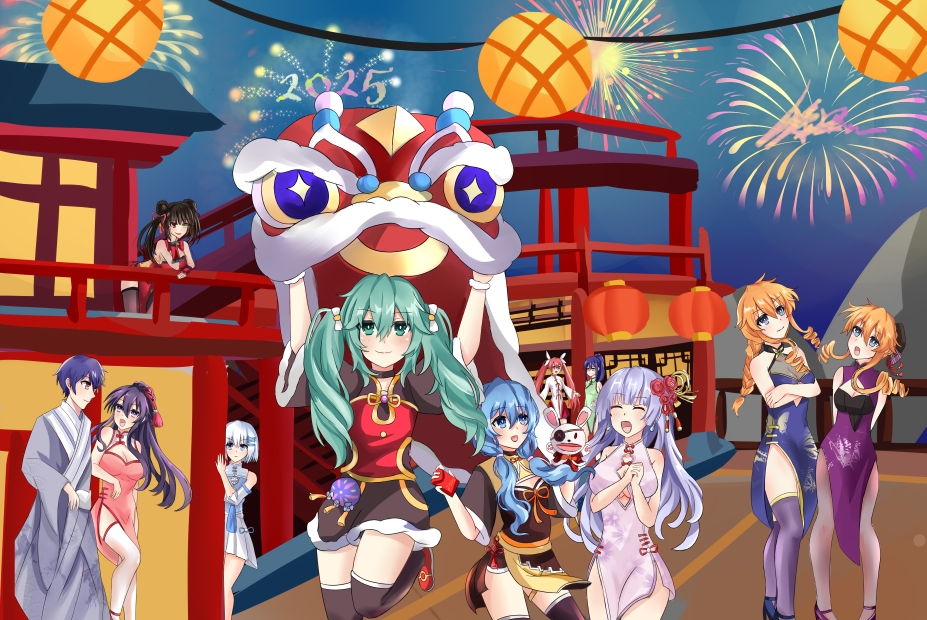 1boy 9girls black_hair blue_hair brown_eyes china_dress chinese_clothes date_a_live dress green_eyes green_hair hair_ornament himekawa_yoshino itsuka_shidou izayoi_miku kyouno_natsumi long_hair orange_hair purple_eyes purple_hair red_eyes short_hair siblings socks takamiya_mana tobiichi_origami tokisaki_kurumi twins white_hair yamai_kaguya yamai_yuzuru yatogami_tohka