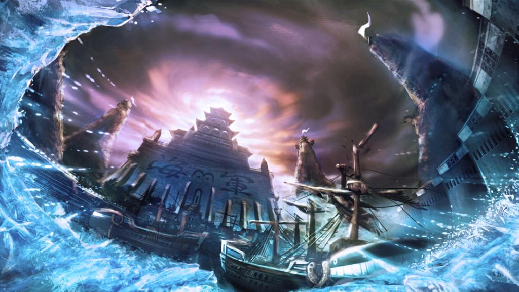 building flag ice marineford moby_dick_(one_piece) no_humans ocean one_piece scenery ship wall war water watercraft