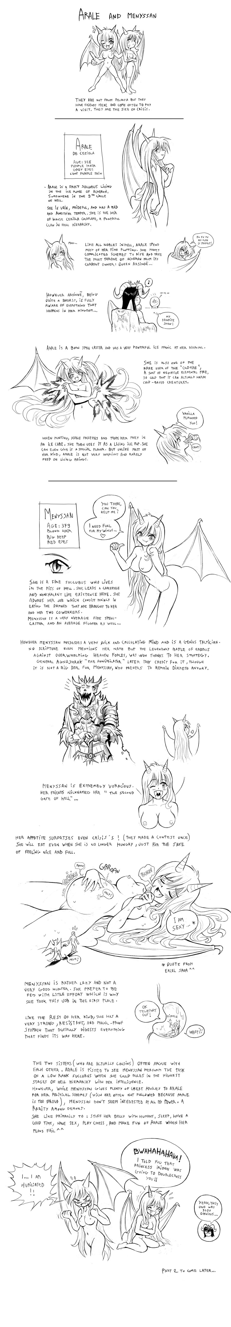 absurdres arale_(felarya) ass breasts chibi cleft_of_venus demon_girl demon_horns demon_wings giant giantess highres horns karbo large_breasts menyssan monochrome nipples nude pussy vore wings