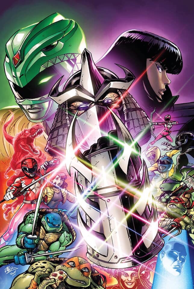 5girls 6+boys april_o&#039;neil arm_guards armor axe belt black_bodysuit blue_bodysuit blue_eyes bodysuit boots bow_(weapon) crossover dagger dino_buckler dinosaur donatello_(tmnt) dragon_ranger gloves glowing glowing_eye glowing_eyes gold_armor gold_trim green_bodysuit helmet holding holding_axe holding_bow_(weapon) holding_dagger holding_knife holding_polearm holding_spear holding_sword holding_weapon jason_lee_scott jaw karai katana kimberly_ann_hart knife leonardo_(tmnt) lipstick makeup mammoth_ranger mask matt_frank michelangelo_(tmnt) mighty_morphin_black_ranger mighty_morphin_blue_ranger mighty_morphin_green_ranger mighty_morphin_pink_ranger mighty_morphin_power_rangers mighty_morphin_red_ranger mighty_morphin_yellow_ranger multiple_boys multiple_girls ninja ninjatou no_humans nunchaku official_art pink_bodysuit polearm power_rangers power_rangers_(boom!_studios) ptera_ranger raphael_(tmnt) red_bodysuit sai_(weapon) scarf sharp_teeth short_sword shoulder_armor shredder_(tmnt) siblings spear staff sword teenage_mutant_ninja_turtles teenage_mutant_ninja_turtles_(idw) teeth tiger_ranger tommy_oliver tricera_ranger trini_kwan turtle tyranno_ranger tyrannosaurus_rex weapon william_cranston witch_bandora yellow_bodysuit zachary_taylor zordon