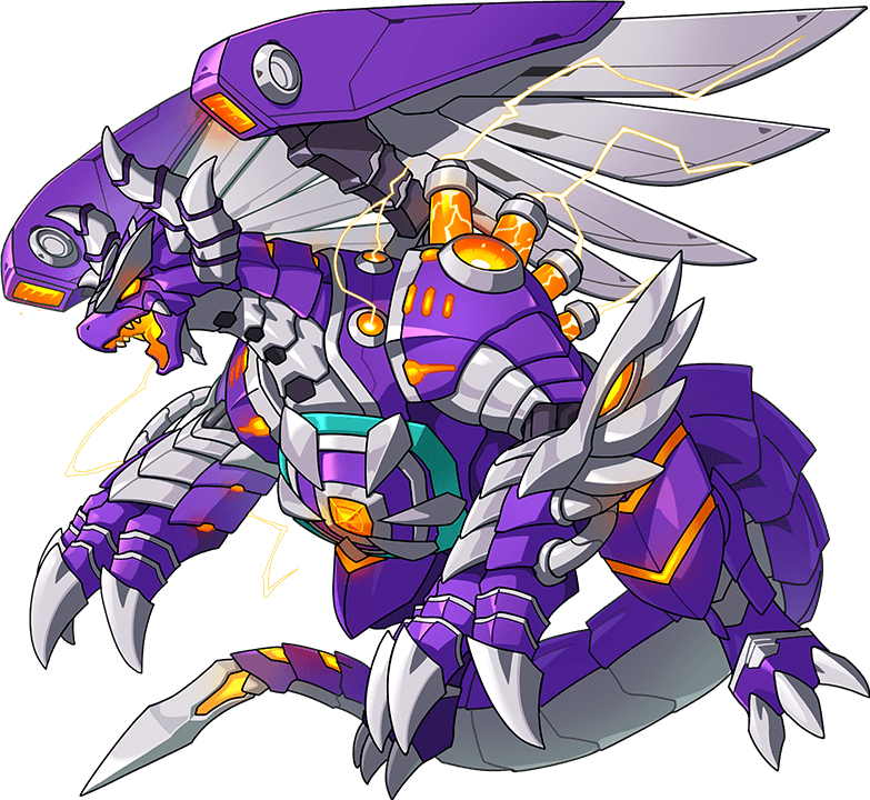 dragon dragon_village_(series) dragon_village_collection electricity game_cg gigantis_(dragon_village) no_humans non-humanoid_robot official_art orange_eyes robot robot_dragon third-party_source transparent_background