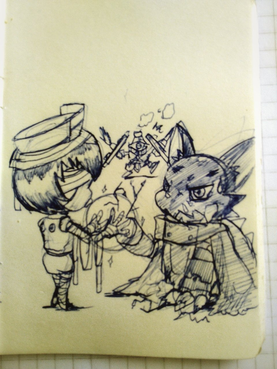 aidmon appmon digimon digimon_universe:_appli_monsters hackmon_(appmon) highres konna-nani protecmon sketch